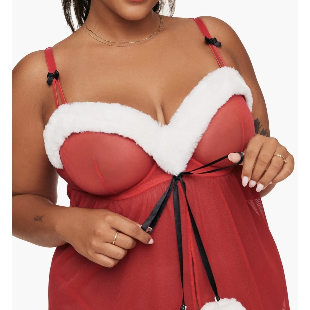 Adore Me Claussine Babydoll  Scarlet and Snow Chemise